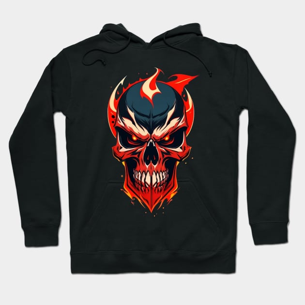 Blazing Inferno: The Fiery Skull Hoodie by SergioCoelho_Arts